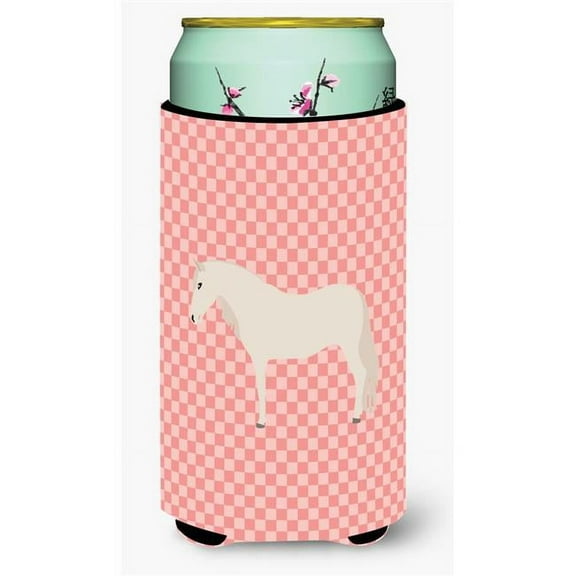 Carolines Treasures BB7905TBC Paso Fino Horse Pink Check Tall Boy Beverage Insulator Hugger
