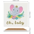 thumbnail image 2 of GZHJMY Square Drink Coasters, 4 Pcs Head of Grey Elephant in Flowers Absorbent Ceramic Coffee Coasters for Drinks with Cork Base Housewarming Gift for Home Decor, 2 of 6