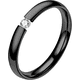 thumbnail image 1 of Anillos de Promesa Acero Inoxidable con piedra central. Anillos de Mujer resistentes Xtellar negro, 1 of 4