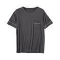 thumbnail image 2 of lmcalzta Mens Pajama Shirts Short Sleeve Crew Neck Stretch Lightweight Soft T Shirts Summer Modal Tops, 2 of 8
