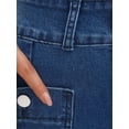 thumbnail image 5 of INSPIRE CHIC Women's Denim Skirt High Waisted Front Pockets Stretch Below Knee Length Jean Skirts S Light Blue, 5 of 6
