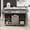 Grey, variant on Leumius Kitchen Island with Trash Can Storage Cabinet, Kitchen Cart with Drop Leaf, Spice Rack, Towel Rack and Drawer, Rolling Kitchen Island on Wheels with Adjustable Shelf, White