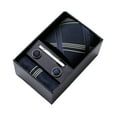 thumbnail image 2 of Harmtty 5Pcs/Set Silk Tie Suit Set Bright Color Tie Collar Clip Pocket Square Cufflinks Set Business Weddings Wear Formal Accessories, 2 of 8