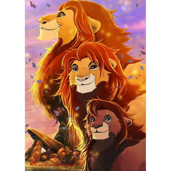 DIY Diamond Painting The Lion King 12x16Inch, Full Round Drill Kits Cross Stitch Mosaic Art for Adults Relax & Home Wall Decor Festival Gift