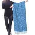 thumbnail image 4 of Shawl Wraps for Women - Blue Glitter lightning C Oversized Fall Winter Fashion Blanket Scarf for Women, 4 of 6