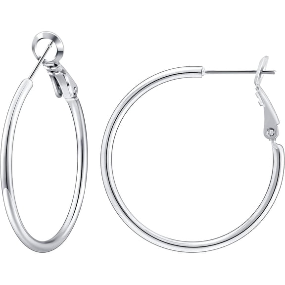 Hoop Earrings For Women 14K Real Gold Plated, 925 Sterling Silver Post Gold Hoops For Women[Z7496]
