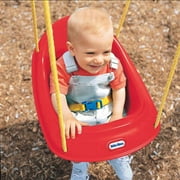 Little Tikes 637247 Highback Plastic Toddler Playset Swing with Seat Belt, Red