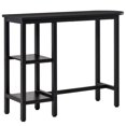 thumbnail image 1 of HOMCOM Table de Bar Moderne, Table de Pub, Table Console d'Accent avec Étagère de Rangement Latérale et Cadre en Métal, Noir, 1 of 10