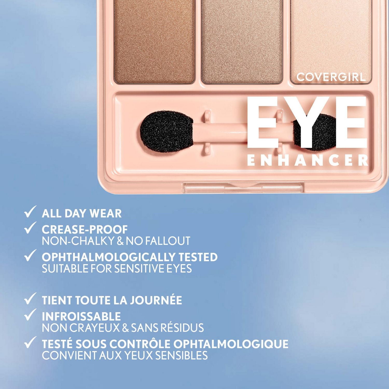 Eye Enhancers Eyeshadow, silky, sheer formula, double ended applicator, 100% Cruelty-free, silky, sheer formula