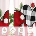 thumbnail image 6 of Semi Sheer Window Curtains 84 Inches Long, Valentine's Day Rod Pocket Voile Silky Chiffon Curtain Treatment Drapes for Kitchen, Living Room, Red Love Heart Roses Romantic 52"x84", 2 Panels, 6 of 9