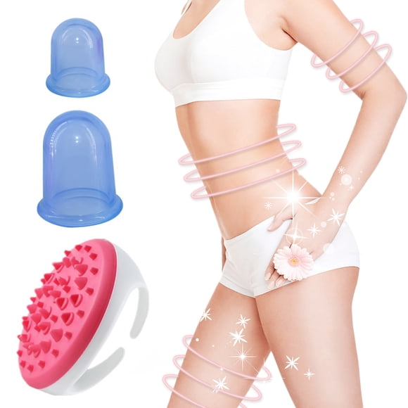 2PCS Massage Cup Professional Silicone Cupping Therapy Cup with Massage Brush