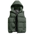 thumbnail image 2 of Men's Down-Filled Vest Winter Insulated Outdoor Vest Thickened Sleeveless Jacket - Warm for Cold Weather Layering, Hiking, and Holiday Adventures,Army Green,L, 2 of 7