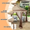 thumbnail image 3 of COBIZI 12'x12' Gazebo Tent Outdoor Pop up Gazebo Canopy Shelter with Mosquito Netting, Beige, 3 of 12