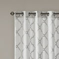 thumbnail image 2 of Fretwork Print Blackout Window Curtain, Grommet Top Window Curtain Panel for Living Room Bedroom, Scroll Geometric Fretwork Print Design Window Curtain Panel in Grommet Top, Ivory+Grey, 2 of 9