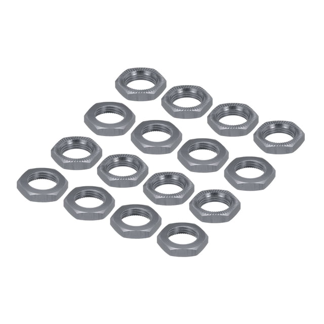 Tuerca de Rueda RC de Aluminio Unique Bargains 17 mm M12X1.0 mm Hexagonal para Ruedas de RC 16Pcs Color Titanio