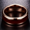 thumbnail image 4 of Tungsten Rings for Men Wedding Bands for Him Womens Wedding Bands for Her 8mm Natural Koa Wood Inlay, 4 of 6