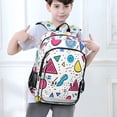 thumbnail image 6 of FORMRS Unisex School Backpack 17" Student Travel Bag with Laptop Compartment, Red Retro Pattern, 6 of 7