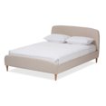 thumbnail image 2 of Baxton Studio Mia Mid-Century Light Beige Fabric Upholstered Full Size Platform Bed, 2 of 5