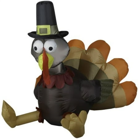 - Gemmy Airblown Inflatable Piligrim Turkey Thanksgiving Outdoor Decoration New