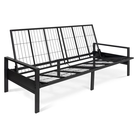 Metal Futon Frame – Full Size Futon Frame, Convertible Sofa Bed, Sleek Black Low-Profile Design, Space-Saving, Durable & Easy Assembly - Perfect for Modern Living, Apartments & Guest Rooms