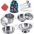 thumbnail image 1 of Utensilios de cocina Playset Rupnoflbui de acero inoxidable para niños, 1 of 7
