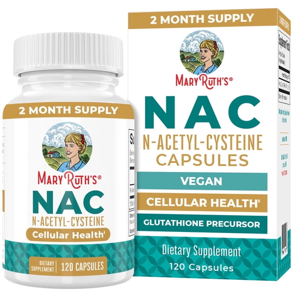 MaryRuth's NAC Capsules Supplement, NAC 1000mg per Serving, Vegan, Gluten Free, Unisex, Adult Ages 18 , 120 ct, 60 Servings