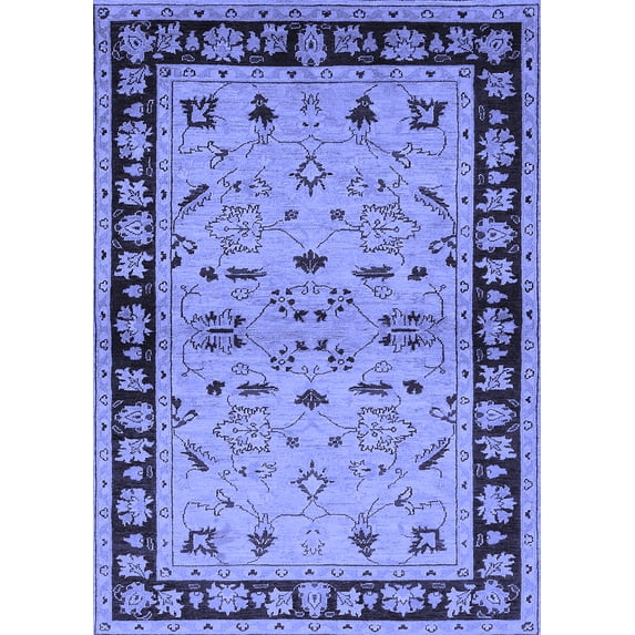 Ahgly Company Indoor Rectangle Oriental Blue Industrial Area Rugs, 4' x 6'