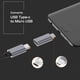thumbnail image 3 of USB C to Micro USB Adapter (4-Pack), Type C Female to Micro USB Male, Conversion Connector for Charging and Data Syncing (Gray), 3 of 5