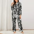 thumbnail image 2 of Yiaed American Tractor Print Pajamas Women's Long Sleeve Sleepwear Soft Button Down Loungewear Pjs Lounge Set Nightwear Womens Pajama Pants-Medium, 2 of 7