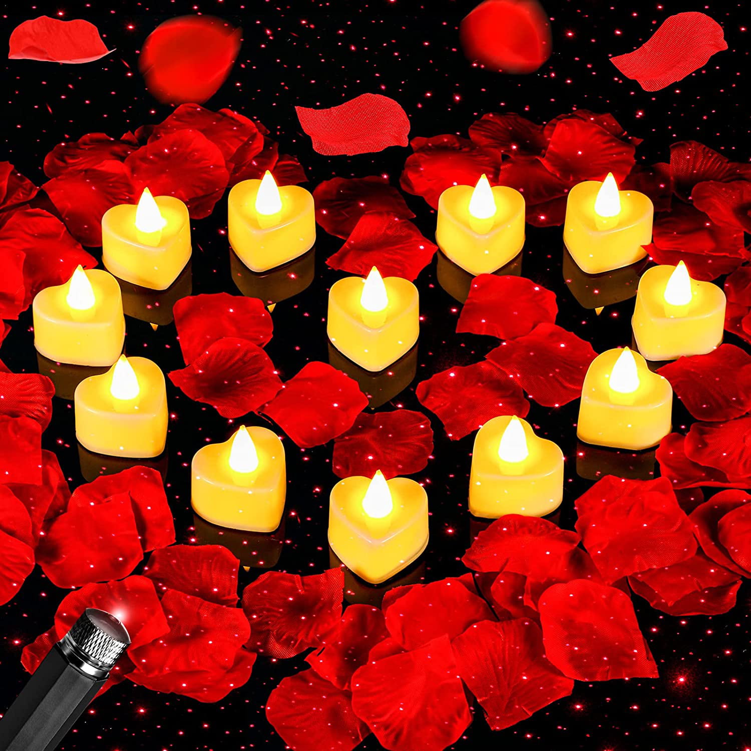 Birthdays Christmas C07 Valentines 6 pcs Love Heart Tea Lights for Weddings 
