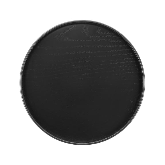 Uxcell Wooden Serving Tray Round Decorative Platter for Serving Food and Drinks with Stylish Design Black 10.6 inch