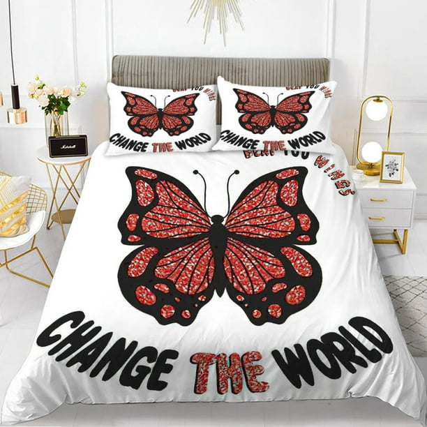 Lightweight Butterfly Bedding Bed Set King for Kids Teens Boys Girls