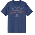 thumbnail image 5 of Yellowstone Dutton Ranch Steer Skull Logo Juniors Navy T-shirt-Small, 5 of 7