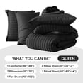thumbnail image 5 of Vccoem 7 Piece Queen Comforter Set, Bed in a Bag with Sheets, Pillowcases & Shams, All Season Soft Bedding, Cozy and Lightweight, Machine Washable, Black, 5 of 9