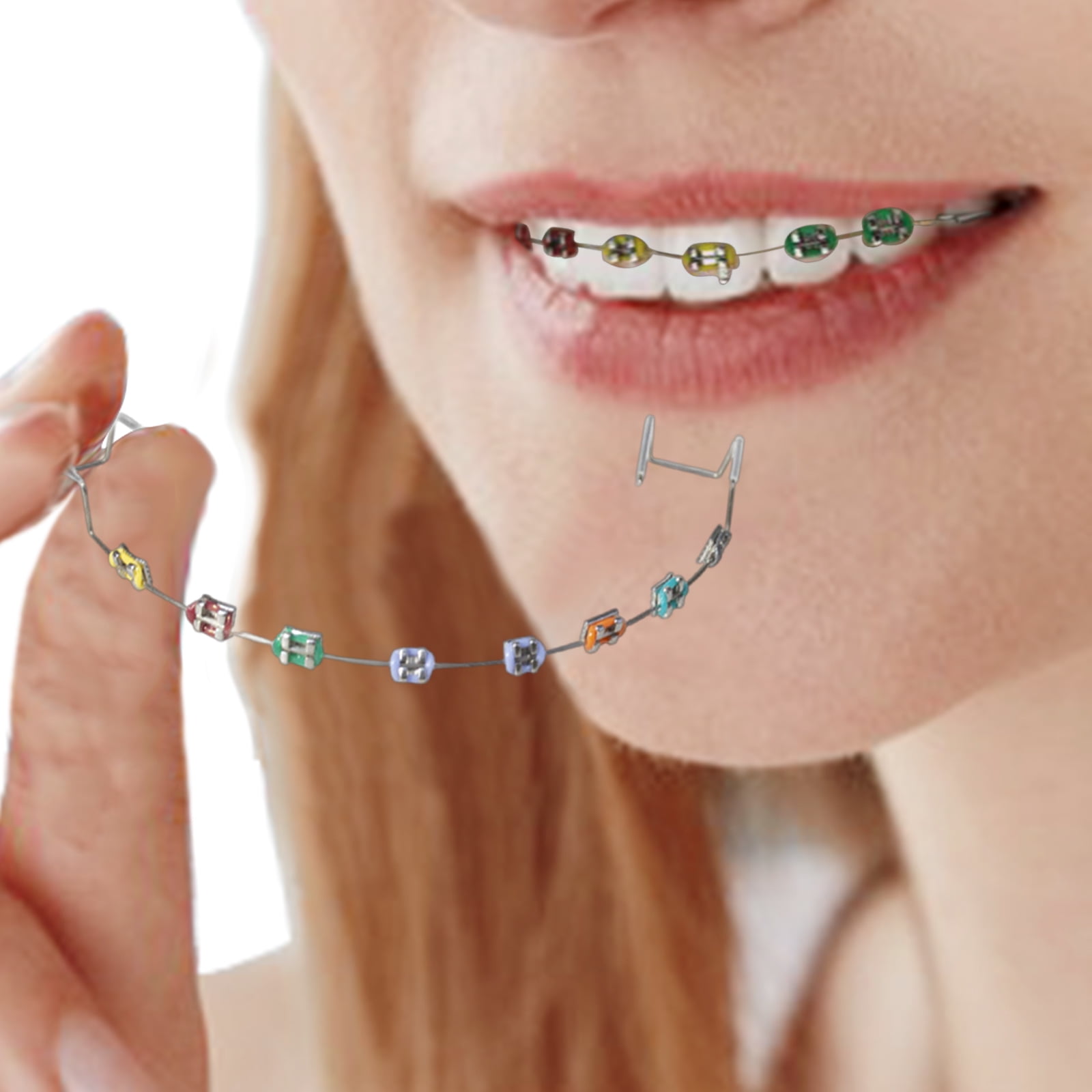 Fake Braces,Kids Fake Braces Lip Protector Colorful Braces Wire,Teeth Braces Wire Stylish Teeth Cosplay Braces for Dentists Kids
