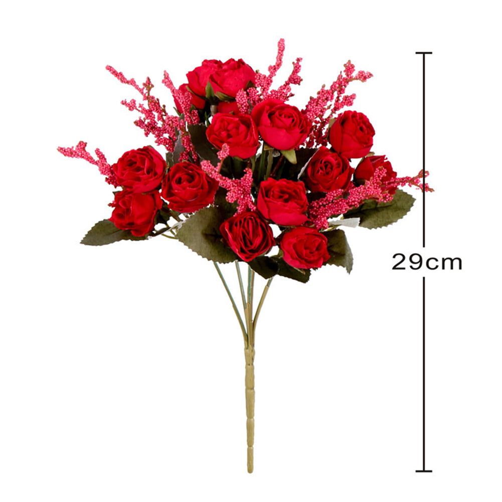 Details about   Artificial Flowers Silk Tea Roses Small Bouquet Wedding Home Floral Decoration 