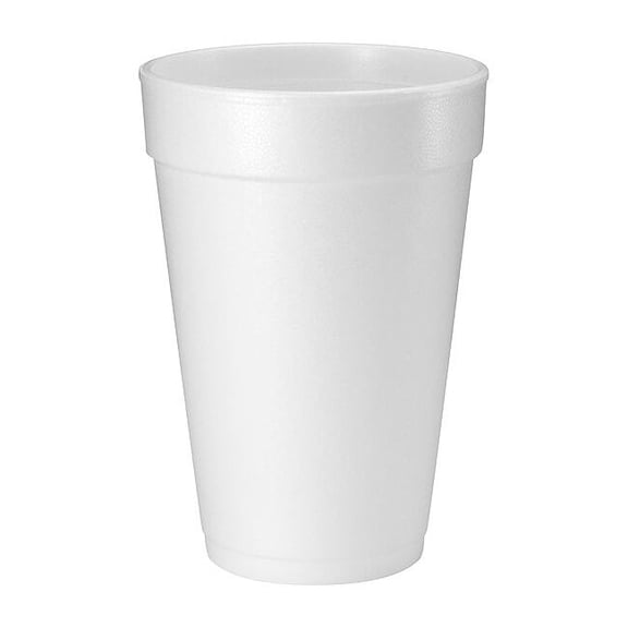 Dart Foam 16 oz White Drink Cups 25/Bag, 40 Bags/Carton