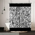 thumbnail image 2 of Black White Stripes Waterproof Shower Curtain, Zebras Print Shower Curtain Set for Bathroom,Modern Fashion Fabric Bath Curtain with Hooks 72"W x 96"L (Pack of 1), 2 of 6
