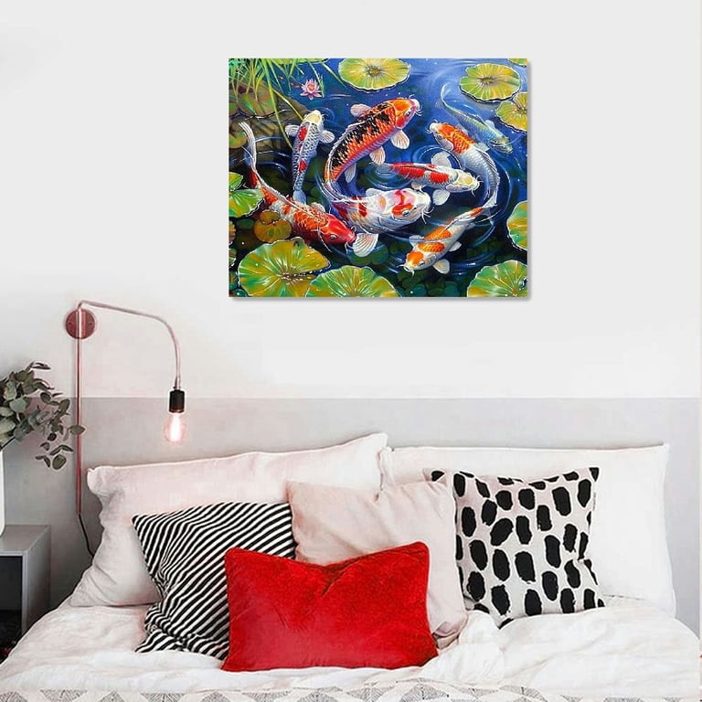 3D Lotus Pond Fish Lake View Entire Living Room Wallpaper Wall Mural A
