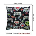 thumbnail image 4 of Acheng Pillow Cover Gamer Square Throw Pillow Case Video Game Controller Cushion Cover for Game Boys Bedroom Playroom 2 Pack  12x12in, 4 of 7