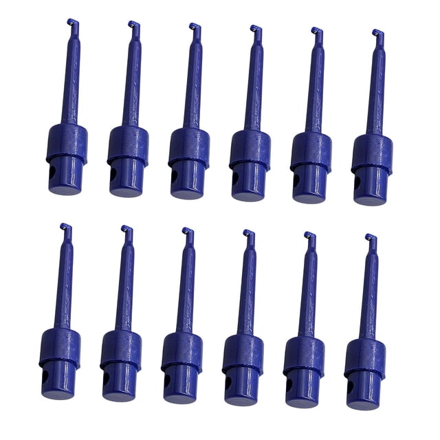 12 clips de exhibición para señuelos de pesca, compactos, portátiles y de aleación resistente. Azul