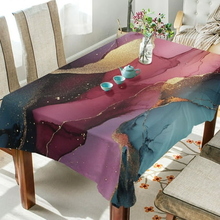 

WOBOGO Pink Gilt Patterns Square Tablecloth 60×120in Polyester Fabric Tablecloth Washable Dust Resistant Wrinkle Resistant