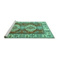 thumbnail image 2 of Ahgly Company Machine Washable Indoor Round Persian Turquoise Blue Traditional Area Rugs, 3' Round, 2 of 4