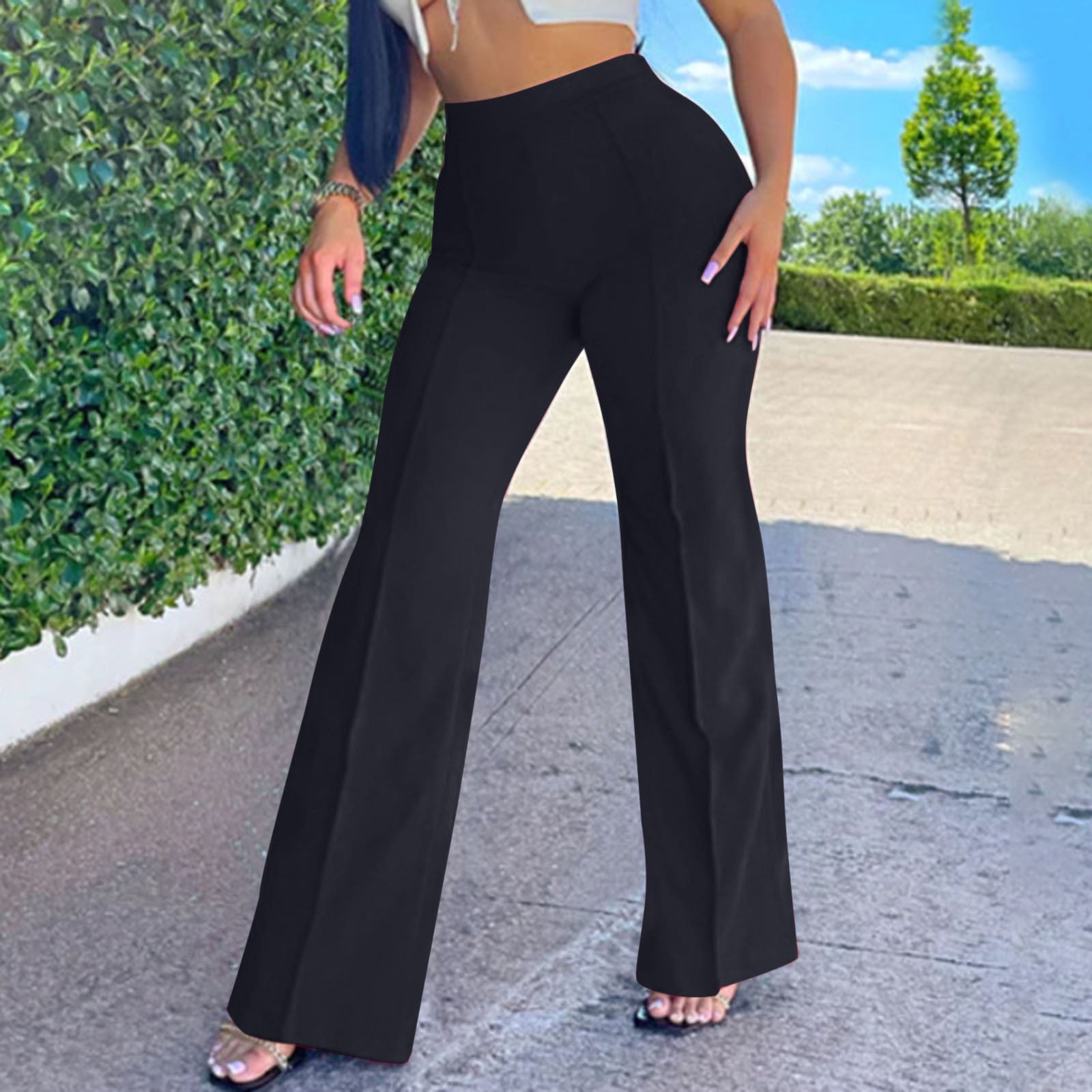 victoria high waisted dress pants black Wonder Woman | Black High Waist Tailored Trousers With Hem Split