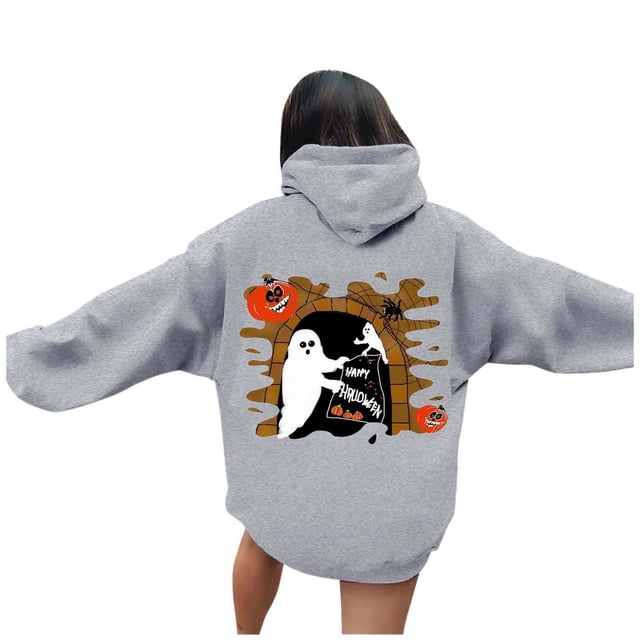 WEAIXIMIUNG Robe Chandail en Molleton Grande Taille 3X Sweat à Capuche Imprimé Lettre pour Femmes Manches Longues avec Poches