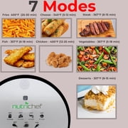 NutriChef PKAIRFR18 - Countertop Air Fryer Oven Cooker - Healthy Kitchen Convection Air Fry Cooking