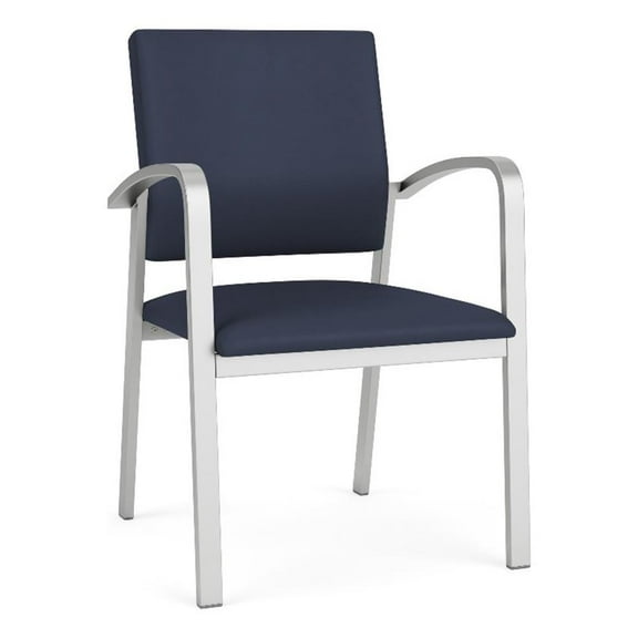 Newport Reception Waiting Room 18.5" Guest Chair / Silver Steel / Blue