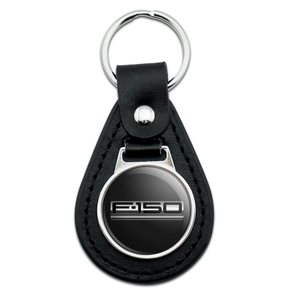 Black Leather Ford Trucks F-150 Logo Keychain