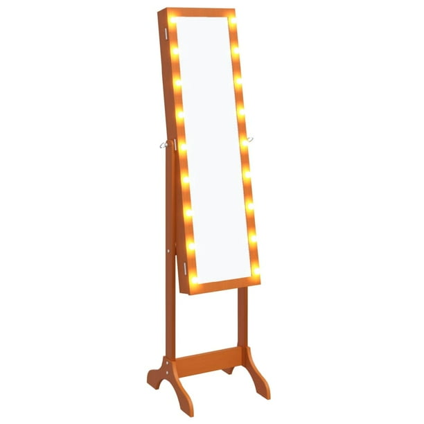 vidaXL Floor Mirror Free Standing Full Length Mirror with LED for