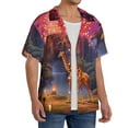 thumbnail image 2 of Kdxio Men's Hawaiian Shirt for Men Short Sleeve Shirt Lantern Giraffes Magical Forest Summer Casual Holiday Beach Button Down T-Shirts, 2 of 5